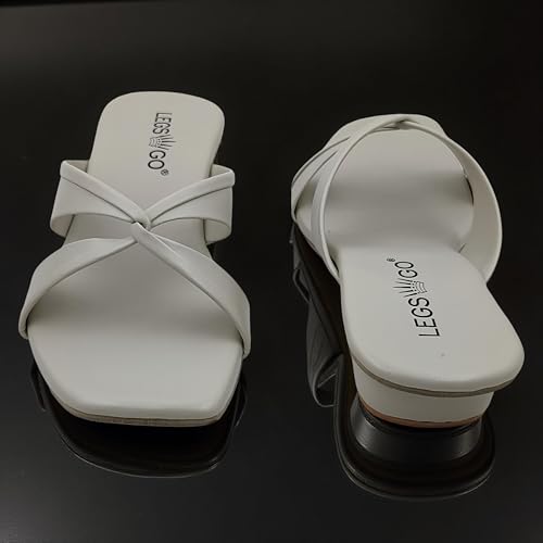 Image of LEGS GO Women's Lavender Flat Sandals with Crystal Strap | Comfortable Slip-On for Casual & Occasional Wear