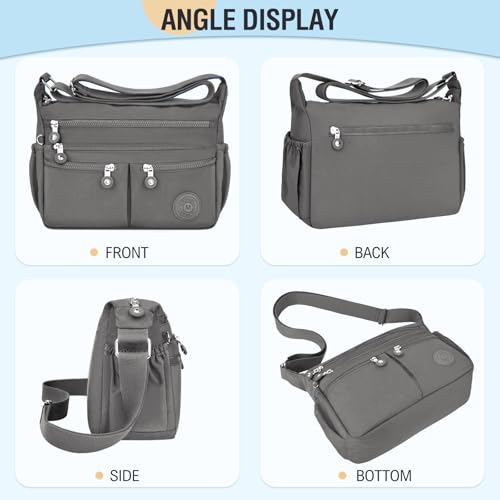 Image of Nylon Crossbody Bags for Women Waterproof Lightweight Large Travel Purses Multi-Pocket Pocketbooks Shoulder Bag