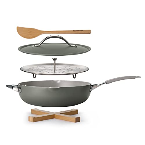 Image of Tramontina All-in-One Plus Pan Set, 5-Quart Ceramic Non Stick Cooking Pan