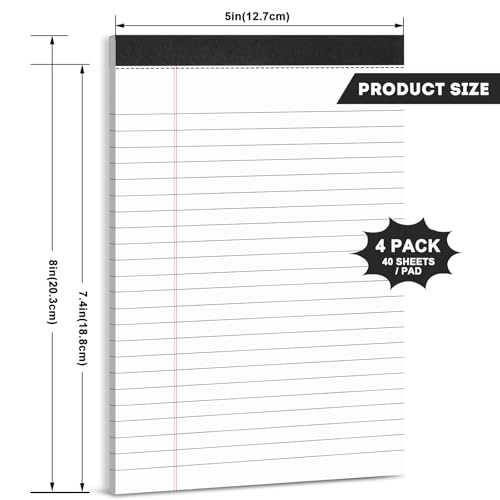 DANRONG Blocos legais 12 x 20, blocos de notas pautados para faculdade, pequenos blocos de notas col
