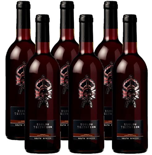 Zoulou Tentation - Vin Rouge d'Afrique du Sud - Cinsault Cabernet Sauvignon - lot de 6 bouteilles x 75cl