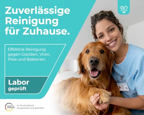 Anti Giardien Spray - RWC - Oberflächen Desinfektionsmittel für Hunde und Katzen - Effektives Hygienespray für Oberflächen mit Reinigungswirkung gegen Giardien, Viren, Bakterien & Pilze 500ml