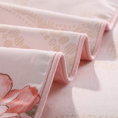 Brandream Luxurious Floral Bedding Duvet Cover Set Queen Size Farmhouse Chic Rose Girls Bedroom 100% Egyptian Cotton Duvet Quilt Cover Set Blush Pink 3-Piece thumb #4