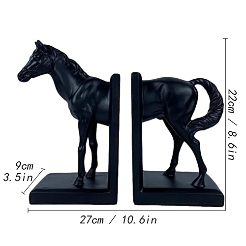 Sujetalibros de caballo de gama alta en metal negro para despachos 3