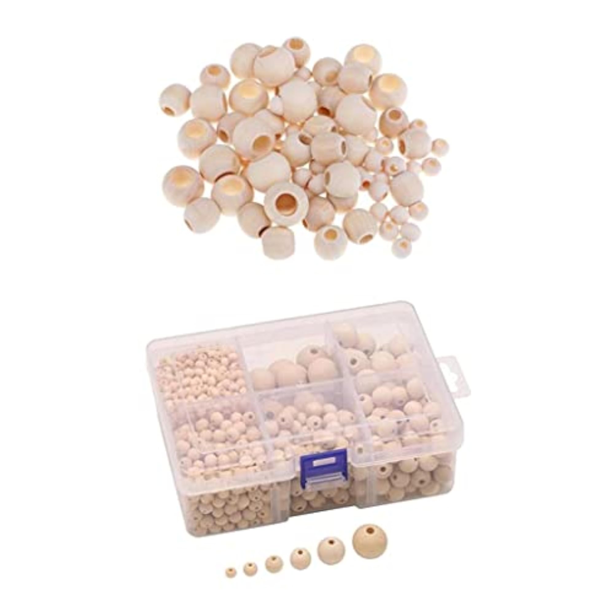 Mixed Size Natural Wood Wooden Beads for Jewelry Making