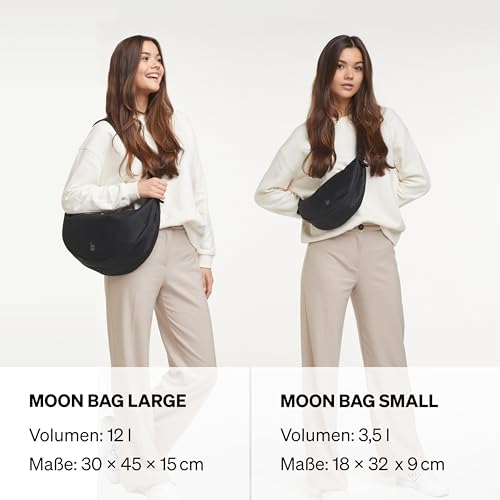 GOT BAG Crossbody Moon Bag | Halbmond Handtasche Wasserabweisend | Stylische Umhängetasche mit verstellbarem Gurt (black, small)