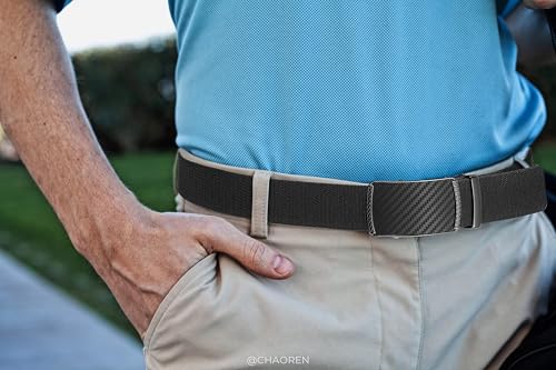 Image of CHAOREN Mens Belt Stretchable - Elastic Golf Nylon Web Adjustable Belt - for Casual Wear