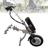 500W Powered Handbike Wheelchair Attachments, Wheelchair Pull Device with Front Light, Shock Absorber System, Tweeter, Rehabilitation Therapy Electric Wheelchair Conversion Kit,B