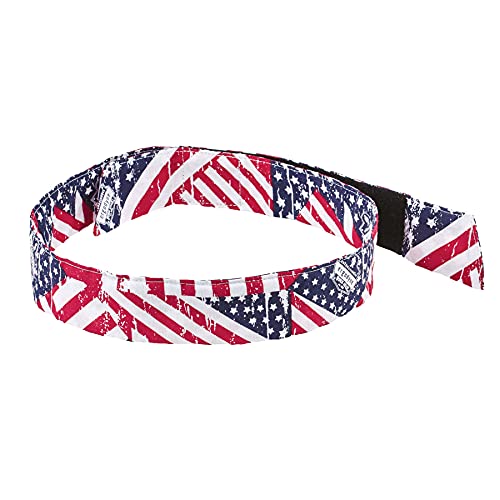Image of Ergodyne Cooling Bandana, Stars & Stripes, Evaporative Polymer Crystals for Cooling Relief, Quick and Secure Fit, Ergodyne Chill Its 6705