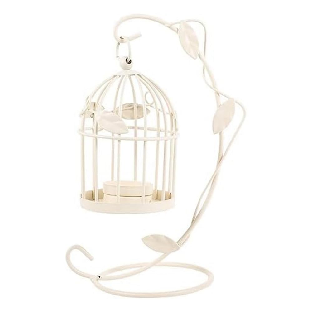 CTRLZS Metal Candle Holder Hollow Out Bird Cage Vintage Hanging Candlestick Lantern for Home Wedding Centerpiece Decoration A Easy Install