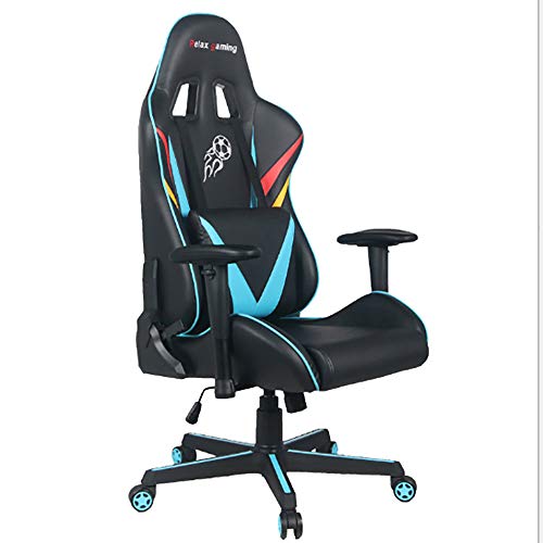 PC Gaming Stuhl, Schreibtischstuhl Mit Wippfunktion Gaming Stuhl Höhenverstellbarer Drehstuhl PC Stuhl Ergonomischer Chefsessel, Schwarz-Rot