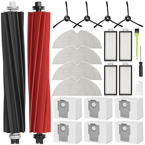 DrRobor Replacement Set for Roborock Q8 Max+/Q5 Pro+/Q5 Max+/Q5 DuoRoller+, 2 Main Brushes, 4 HEPA Filters, 6 Dust Bags, 4 Wipes, 4 Side Brushes DrRobor Replacement Set for Roborock Q8 Max+/Q5 Pro+/Q5 Max+/Q5 DuoRoller+, 2 Main Brushes, 4 HEPA Filters, 6 Dust Bags, 4 Wipes, 4 Side Brushes
