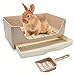 BWOGUE Large Rabbit Litter Box Toilet,Potty Trainer Corner Bedding with Drawer Larger Pet Pan for Adult Guinea Pigs, Rabbits, Hamster, Chinchilla, Ferret, Galesaur, Small Animals(White)