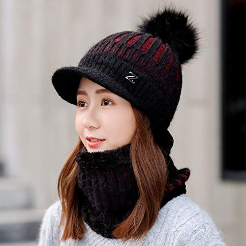 Bonnet tricoté femme protège-oreilles contre le vent glacial d'hiver