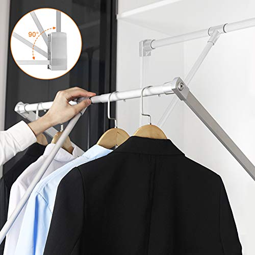 Tringle à vêtements réglable taille Medium en acier robuste armoire - 5