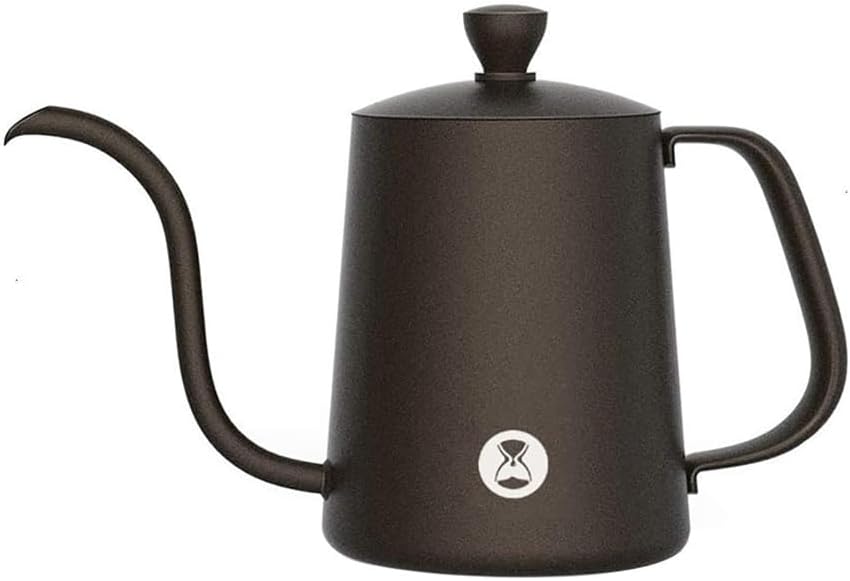 TIMEMORE Black Gooseneck Kettle 304 Stainless Steel Drip Coffee Pot 10oz (300ml) Can Be Pour Over Kettle With Thermometer