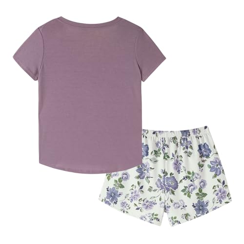Image of VENTELAN Pajama Set For Women Cute PJS Summer Short Sleeve Shorts Sleepwear
