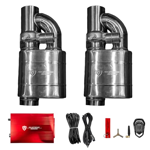VALVETRONIC DESIGNS UNIVERSAL VALVED EXHAUST MUFFLER/Tips Exhaust Muffler Valve Cutout with 1 Wireless Remote Controller Kit (2.5 INCH / 63 MM, 2 MUFFLERS)