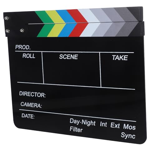 DECOMELODY Claqueta Acrílica Ligera para Cine y Fotografía Tablero de Versátil para y Accesorios de Filmación Portátil y Decorativa para Estudio y Rodajes