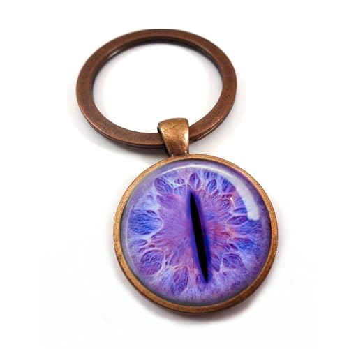 Glow in the Dark Dragon, Cat, Mythological Creature Eye Pendant Necklace, 16-25mm Glass Dome, Multiple Chain Options, Custom Colors4