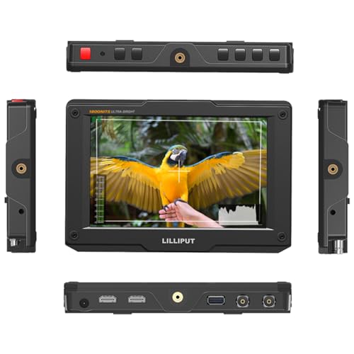 Lilliput H7S   Monitor de cámara de 7 pulgadas (1800 nits, 3G SDI y 4K HDMI, Full HD 1920 × 1200, HDR 3D LUT, batería dual) – Monitor de campo de cámara ultraligero para DSLR, cámara cine, difusión y