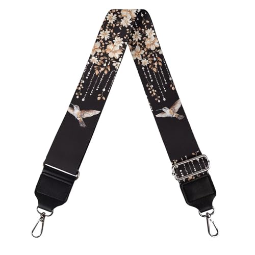Image of Coldinair Hummingbird Replacement Shoulder Strap for Women Lady Cherry Blossom Handbags Bag Straps Wide Straps for Luggage, Crossbody Strap, Floral Guitar Strap for Purses