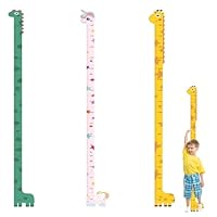 3PCS Height Chart for Kids, Kids Height Wall Chart, Height Chart, Wall Stickers with Deer Horse Dinosaur Design, Nursery Height Charts for Growth Measurement