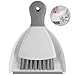 Mini Dustpan and Brush Set, Portable Table Top Cleaning Brush and Dustpan Combo Dining Table Crumb Sweeper with Soft Bristles Multipurpose Compact Dust Pan and Hand Broom for Cleaning (Grey)