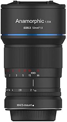 SIRUI 50 mm F1,8 1,33X Objetivo Cine anamórfico APS-C (Montura M4/3) para GH5/GH6/BMPCC