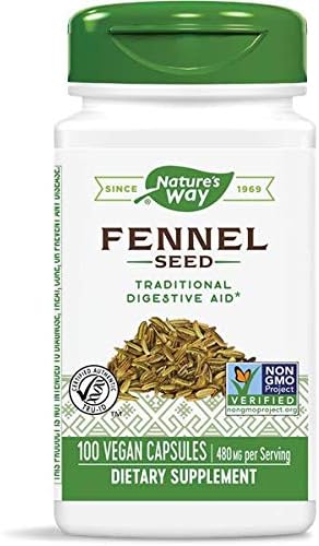Nature's Way Fennel Seed 480 mg, 100 Vcaps, Pack of 2