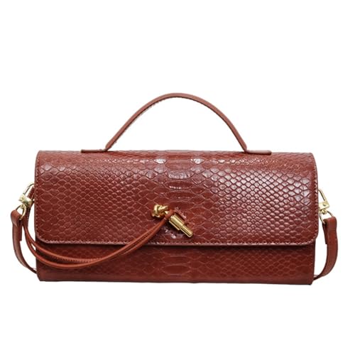 Image of Women Vegan Leather Evening Handbag Crocodile Pattern Handle Clutch Purse Cross Body Envelope Bag