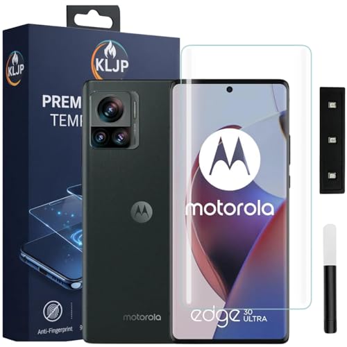 Image of Advance HD+ UV Tempered Glass Screen Protector For Moto Edge 30 Ultra (Pack of 1) Full Adhesive UV Curved Screen Protector Case Friendly HD Clarity with installation kit