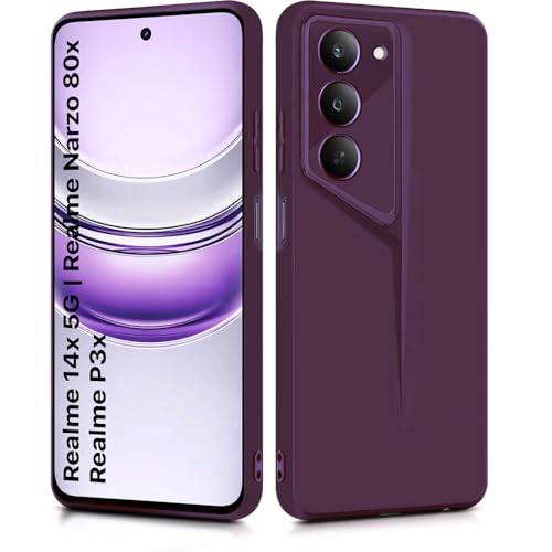 Image of WOW IMAGINE Slim Back Cover for Realme 14x 5G | Realme Narzo 80x | Realme P3x | Blade Series Thin Case | Camera Protection | Soft Matte Silicone Flexible Mobile Case - Purple
