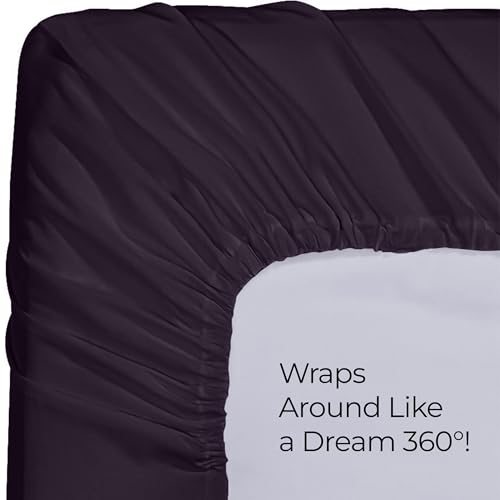 Image of Utopia Bedding King Fitted Sheet - Bottom Sheet - Deep Pocket - Soft Microfiber - Shrinkage and Fade Resistant - Easy Care -1 Fitted Sheet Only (Purple)