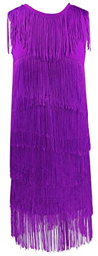 Girls's 1920s Vintage Flapper Fringe Beaded Great Gatsby Party Dress3
