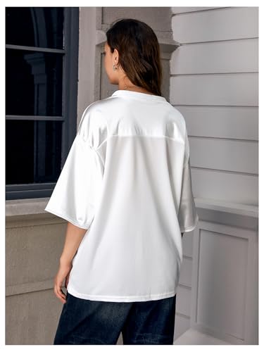 Verdusa Women's Oversized Jersey Shirt Graphic Tees V Neck Short Sleeve Vintage T Shirts2