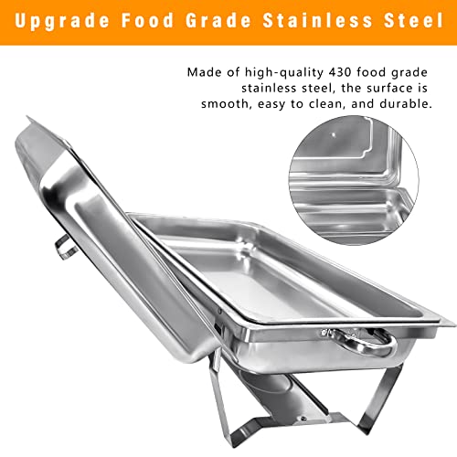 image for PRIJESSE 4 Pack 8QT Chafers and Buffet Warmers Sets Chafing Dish Buffe