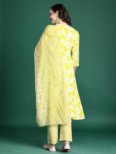 Image of INDO ERA Women Pure Cotton Kurta Set with Dupatta | Festive Suit Set, 11047
