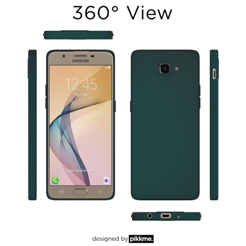 Image of Outlouders Back Cover for Samsung Galaxy J7 Prime | Camera Protection | Durable Soft Matte Silicone Bumper Case (Green)