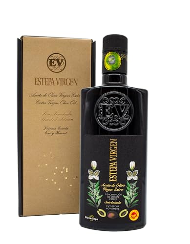 Estepa Virgen - Aceite de Oliva Virgen Extra Premium Estuche 500 ml – DOP Estepa – Extracción en Frío – Variedades de la comarca - Frutado intenso – Producción Sostenible – Para Platos Gourmet