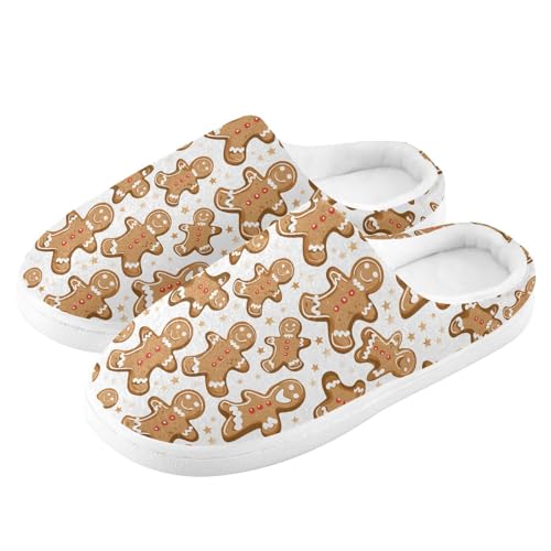 Fuzzy Memory Foam Slippers for Women/Men Cookie Man Star Pattern Fluffy Winter House Shoes Indoor and Outdoor4
