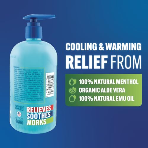 Image of Blue Stop Max Massage Gel for Body Aches, 16 oz Pump Bottle | 3 in 1 Product Relieves Body Aches, Supports Joints and Nourishes the Skin