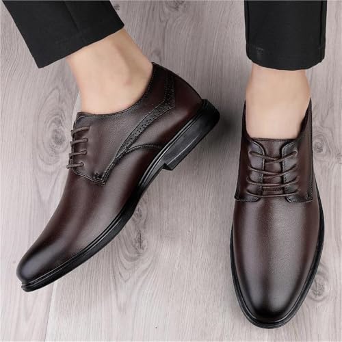 Men's Lace up Brogue Leather Dress Shoes Business Casual Professional Genuine Leather Comfortable Office Wedding Work Footwear2