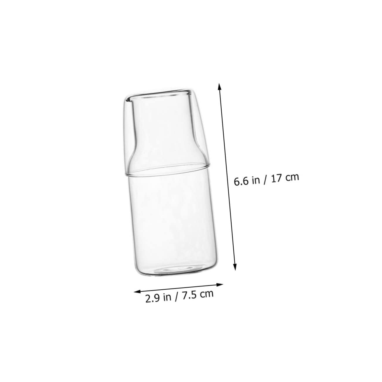 OUNONA 2 Sets Glass Carafe with Cup Transparent Water Jug for Bedroom Home Accessory for Cold Water Tea and Beverages Borosilicate Glass for Home Office Use