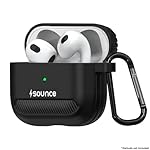 Sounce-Compatible-with-AirPods-Case-Clear-Shockproof-AirPods-TPU-Protective-Cover-with-Keychain-Front-LED-Visible-Supports-Wireless-Charging