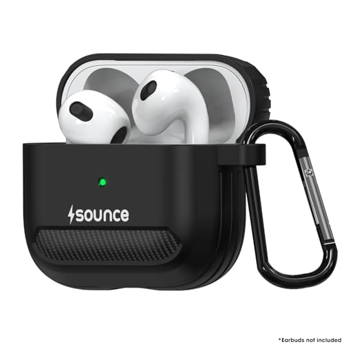Sounce-Compatible-with-AirPods-Case-Clear-Shockproof-AirPods-TPU-Protective-Cover-with-Keychain-Front-LED-Visible-Supports-Wireless-Charging
