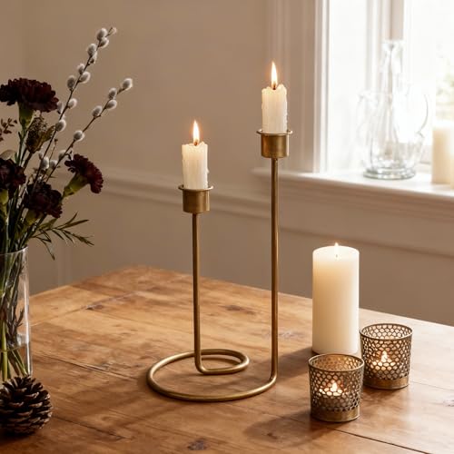 SUJUN Modern Twisted Metal Candle Holder, Gold...