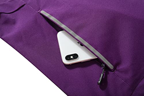 Image of MOERDENG Women's Waterproof Rain Jacket Lightweight Raincoat Hooded Hiking Jacket Softshell Windbreaker