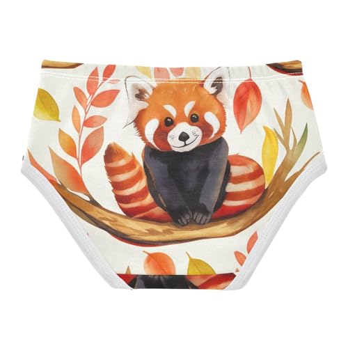 Cotton Toddlers Underwear Floral Cute Pandas Beige Girl Panties Cute Print Briefs Kids Undies 2t2