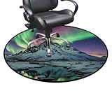Aurora Borealis Soft Round Office Chair Mat for Hardwood Floors, Arctic Night Landscape Natural Non-Slip Protector for Rolling Chairs,Protect The Floor from Scratches, Diameter 35.4 in
